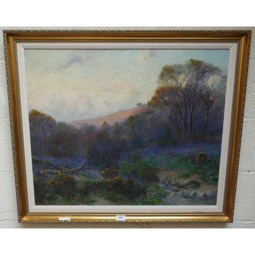 453 - Oil on board Yorkshire Moors signed E J Jones - circa 1880 - Approx IS: 75cm x 62cm