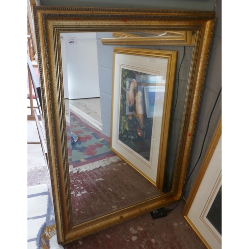 485 - Bevelled glass gilt framed mirror