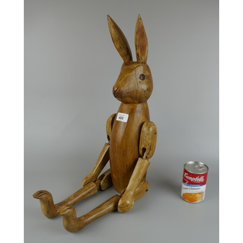 489 - Wooden articulated rabbit - Approx H: 70cm