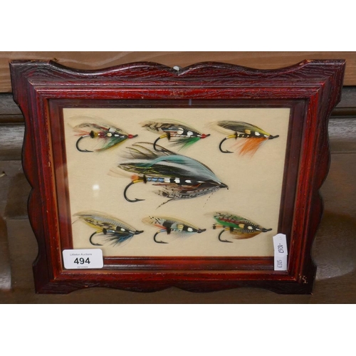 494 - Framed fly hooks