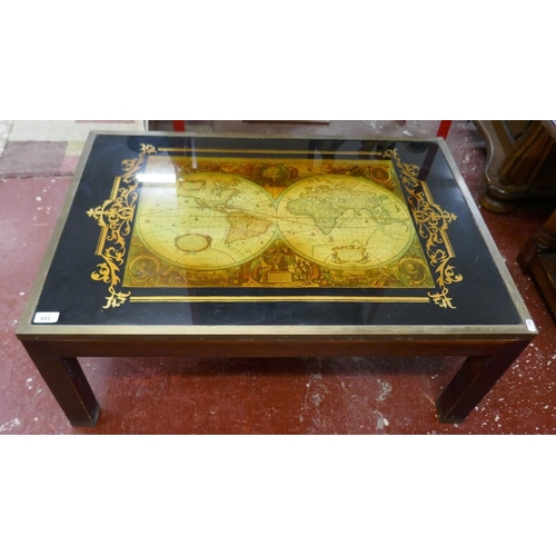 495 - Coffee table with map of the world