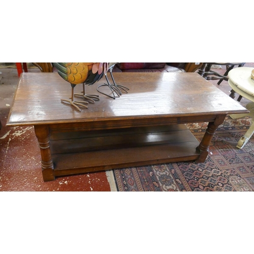 496 - Bespoke oak coffee table