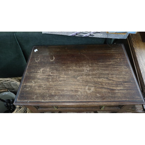 256 - Oak gateleg table together with small oak sideboard