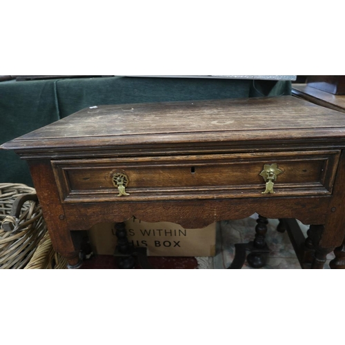 256 - Oak gateleg table together with small oak sideboard