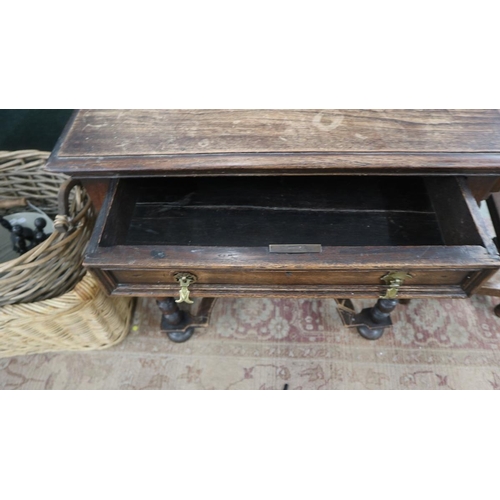 256 - Oak gateleg table together with small oak sideboard