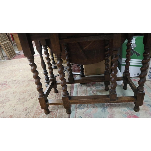 256 - Oak gateleg table together with small oak sideboard