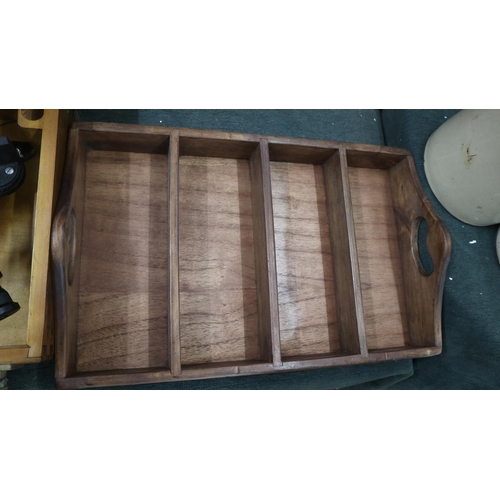 270 - Wooden advertising cutlery tray