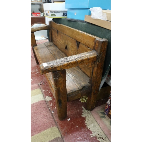 276 - Early elm child's bench - Approx. length 120cm