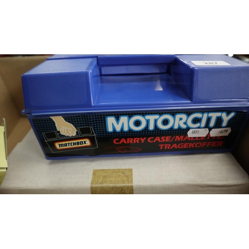 287 - Lledo Coronation street set of model vehicles and Matchbox Motorcity carry case including contents a... 