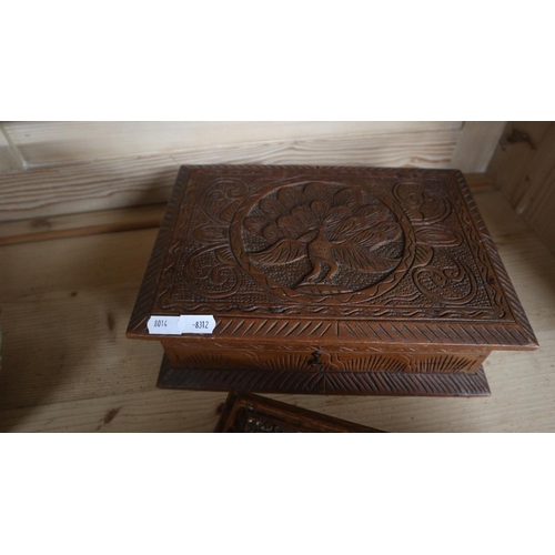 336 - 2 carved wooden boxes