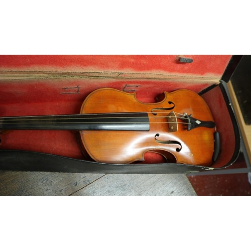 384 - Vintage violin in original case