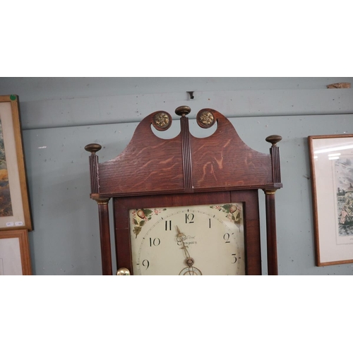 408 - George III long case clock in oak case by Charles Steer of Chipping Campden - working