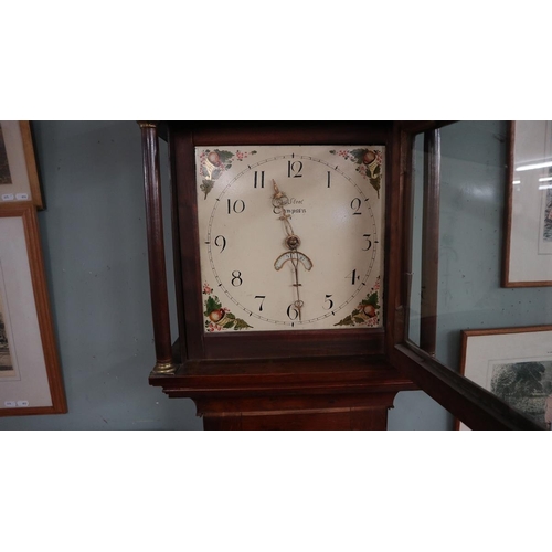 408 - George III long case clock in oak case by Charles Steer of Chipping Campden - working