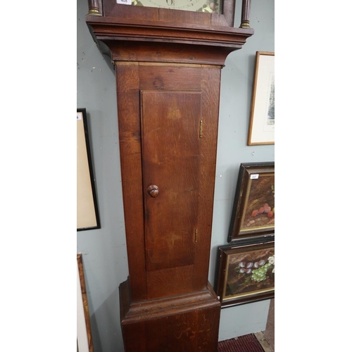 408 - George III long case clock in oak case by Charles Steer of Chipping Campden - working