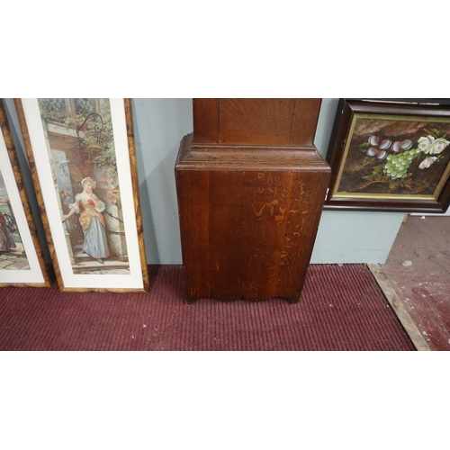 408 - George III long case clock in oak case by Charles Steer of Chipping Campden - working