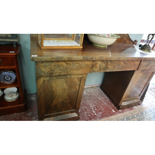 443 - Mahogany serving table with cellarette - Approx size W: 168cm D: 61cm H: 107cm