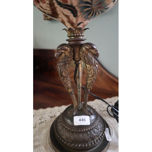 446 - Converted bronze based antique lamp