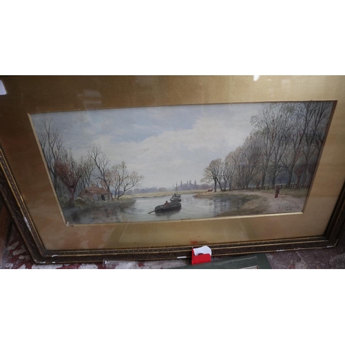 450 - Watercolour by T J Watson - 1886 together with another by his son W H Watson