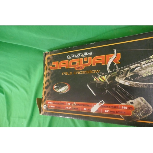 144 - Jaguar 175LB crossbow with bolts and original box