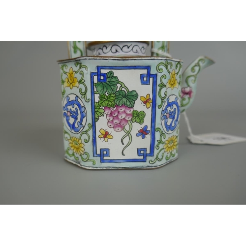 196 - Hand painted small Oriental teapot