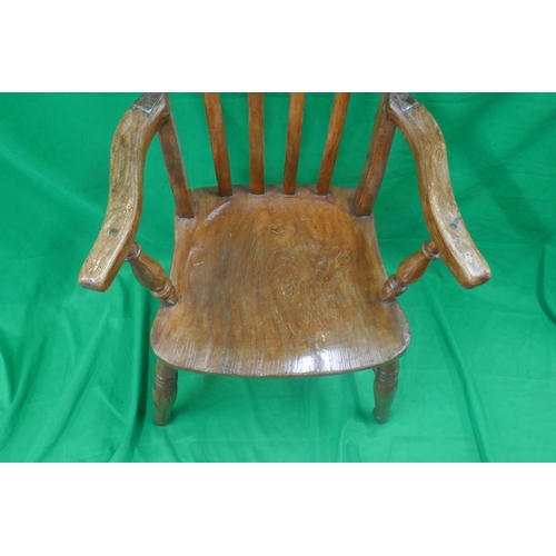 509 - Unusual rocking chair together with slat-back armchair