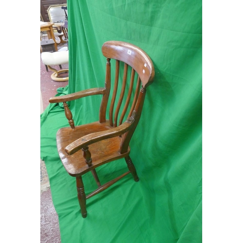 509 - Unusual rocking chair together with slat-back armchair