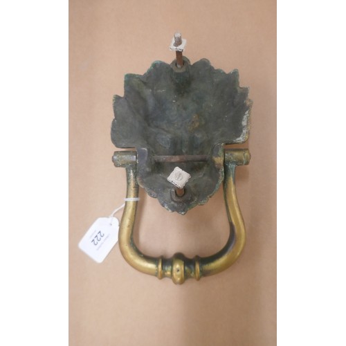 222 - Large brass lion door knocker