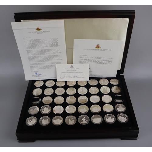 126 - Birmingham mint - Ancient Counties of England solid silver 40 medals collection - Approx weight of e... 