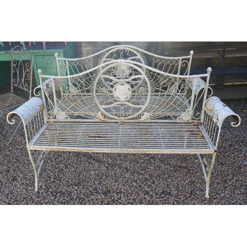 543 - 2 decorative metal garden benches