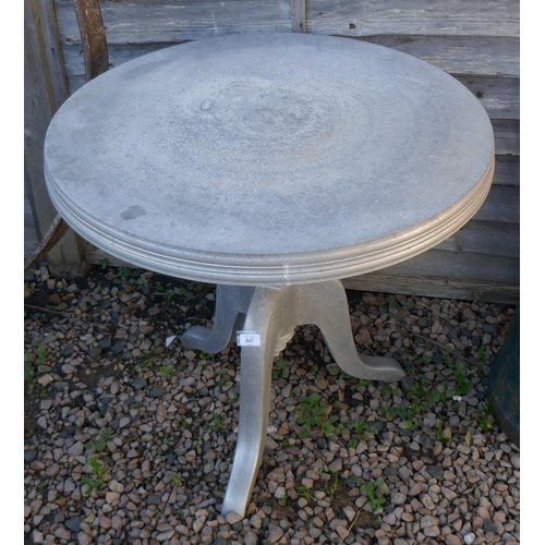 547 - Aluminium bistro table 