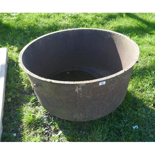 566 - Very large cast iron bowl - Approx height: 85cm