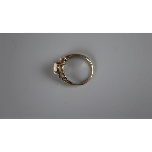 27 - Gold opal & diamond set ring - Approx size: N