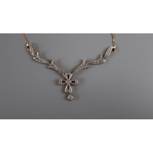 47 - Gold diamond set necklace