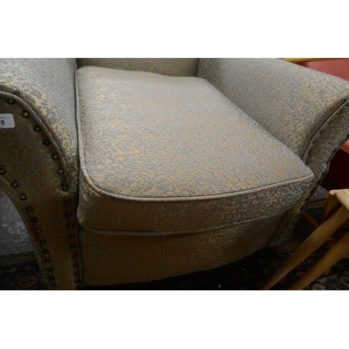 528 - Art Deco style upholstered club armchair fully restored