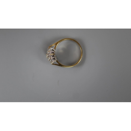 68 - 18ct gold diamond cluster ring (missing a stone) - Approx size: P