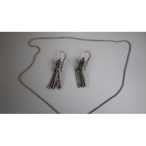 72 - Collection of Mexican silver jewellery to include necklace, earrings and ring