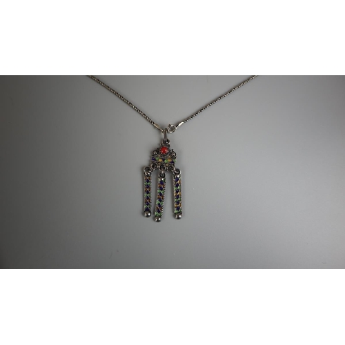 72 - Collection of Mexican silver jewellery to include necklace, earrings and ring