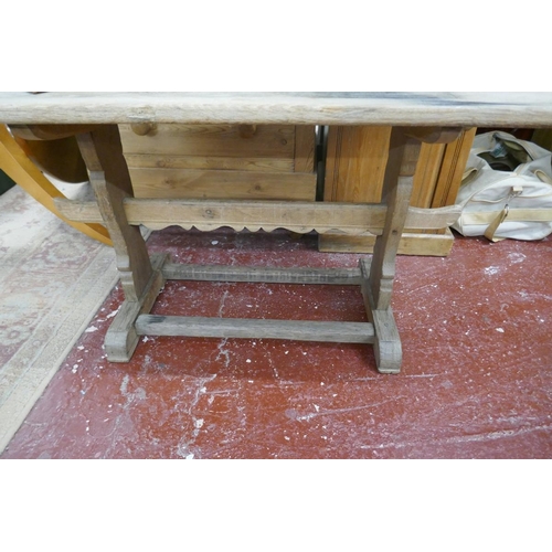 439 - Oak Cotswold school table - Approx size: L: 92cm W: 53cm H: 56cm