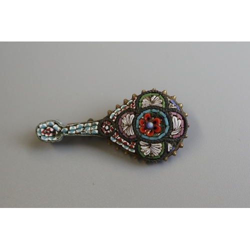 128 - Micro mosaic Mandalay brooch 