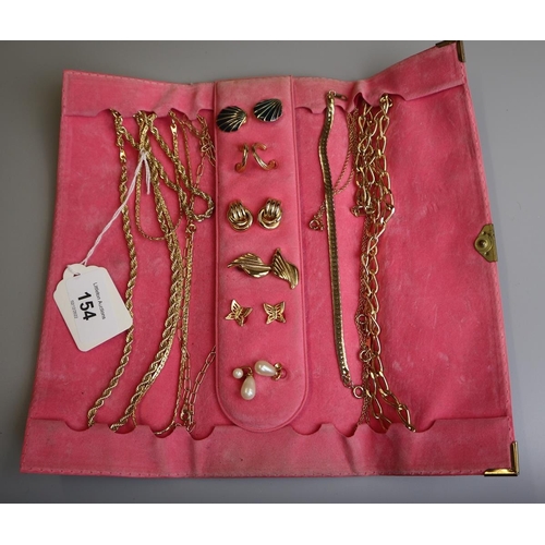 154 - Roll of gold plated jewellery