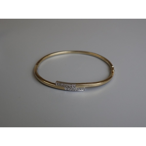 156 - Gold & diamond set bangle