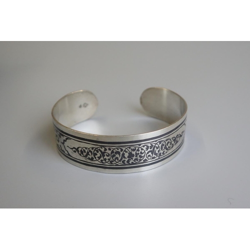 162 - Silver and enamel bangle