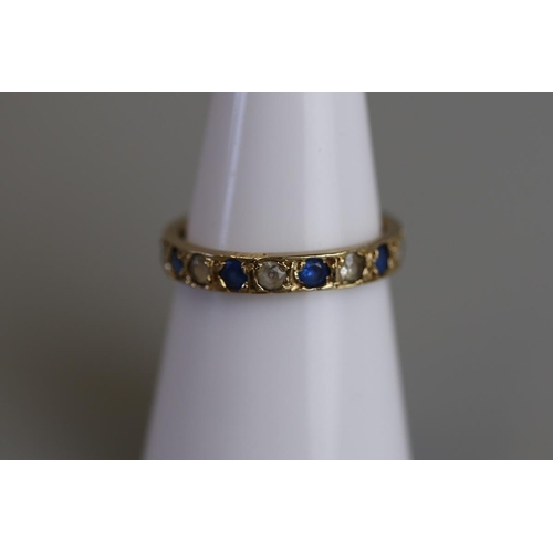 201 - Gold stone set full eternity ring - Size M