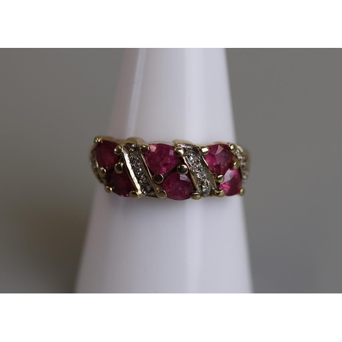 204 -  Ruby and diamond ring - Size P