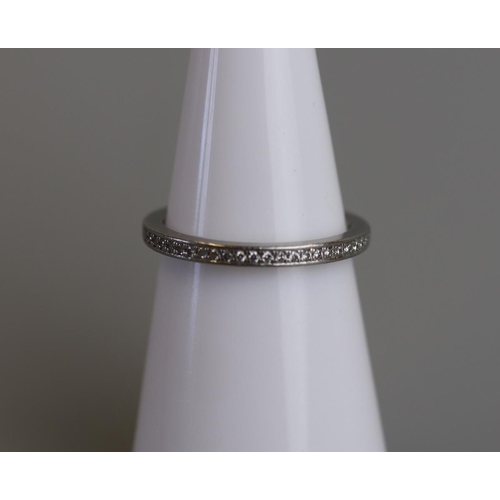 232 - Platinum & diamond half eternity ring - Size I