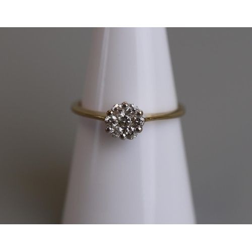 268 - Very pretty gold & diamond set ring - Size M½