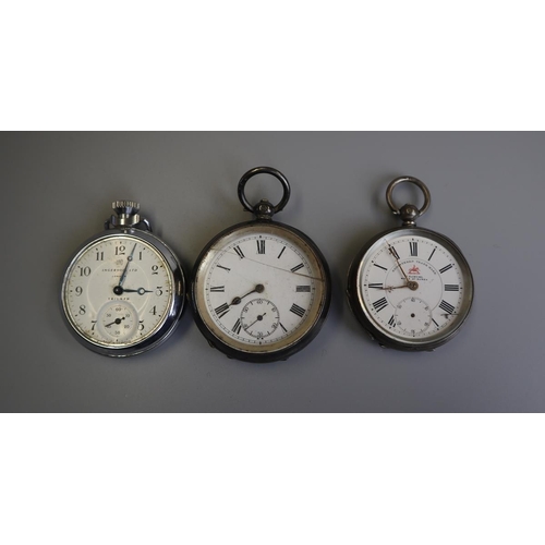 283 - 2 silver pocket watches and another