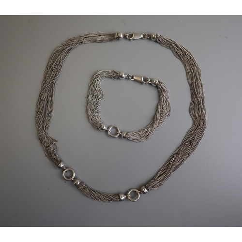 293 - Heavy silver necklace and bracelet