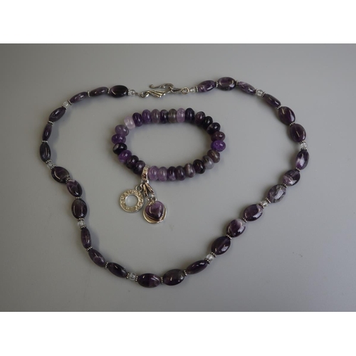 300 - Silver amethyst necklace and bracelet