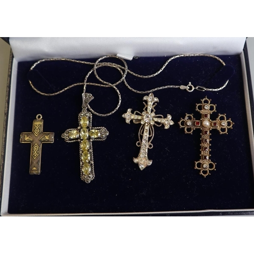 309 - Collection of crucifixes to include citrine